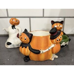 Yankee Candle Pumpkin Pals Halloween Votive Tea Light Holders Set of 3 Ghost Cat